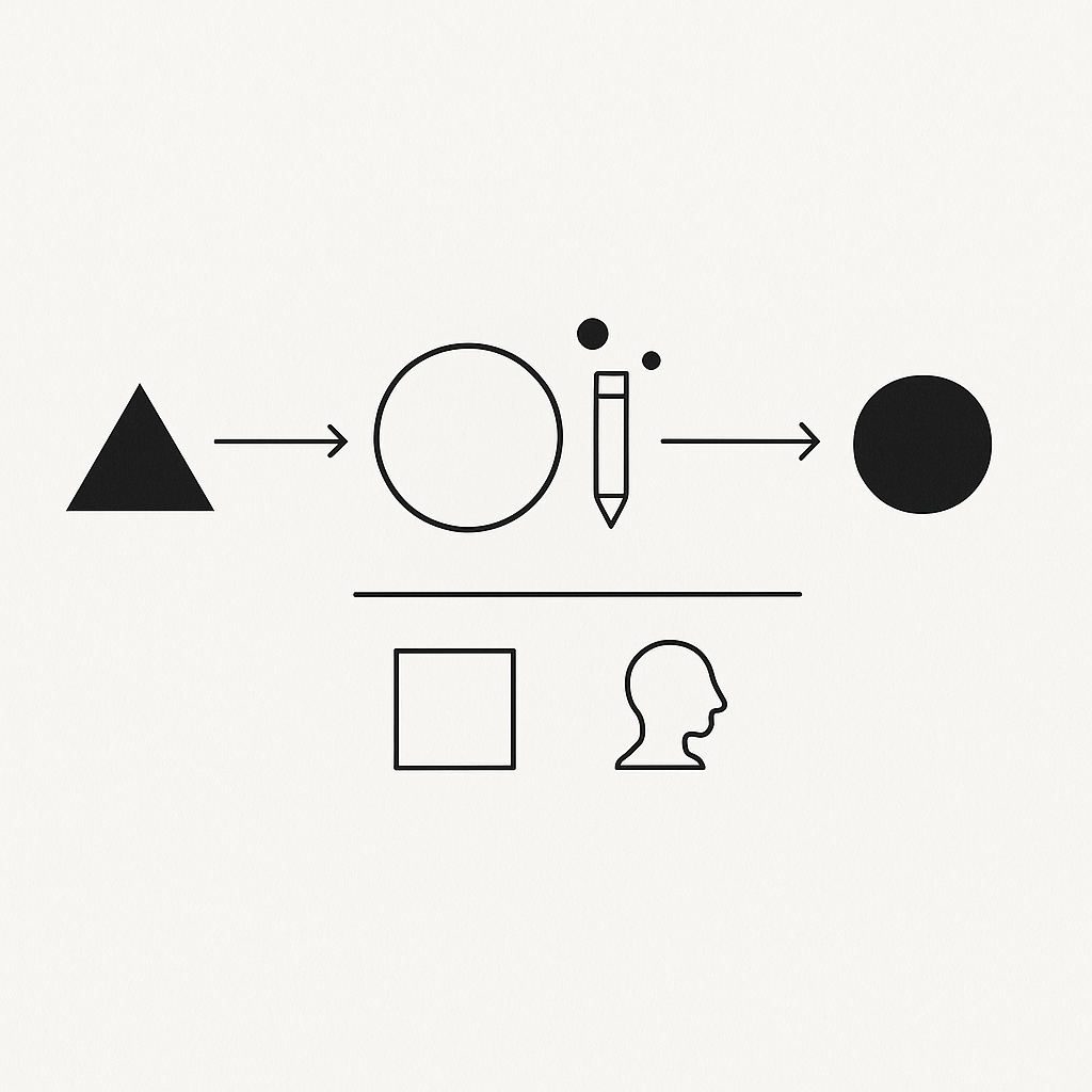 Clean, minimalist diagram showcasing Walk West's creative storytelling approach that connects brands with audiences through strategic design and messaging